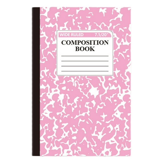 HANXIULIN Composition Notebook, 1 Pack, Wide Ruled Paper, 5.51" x 8.27", 60 Pages (30 Sheets) per Comp Book, Notebooks for Work, Wide Ruled Notebook, Pink Marble (Z08-Pink)