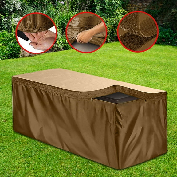 HANXIULIN Deck Box Cover Patio Deck Box Cover Garden Storage Box Cover Outdoor Storage Container Cover With Zipper 210D Waterproof UV Protection Deck Boxes Case Protector Home Decor