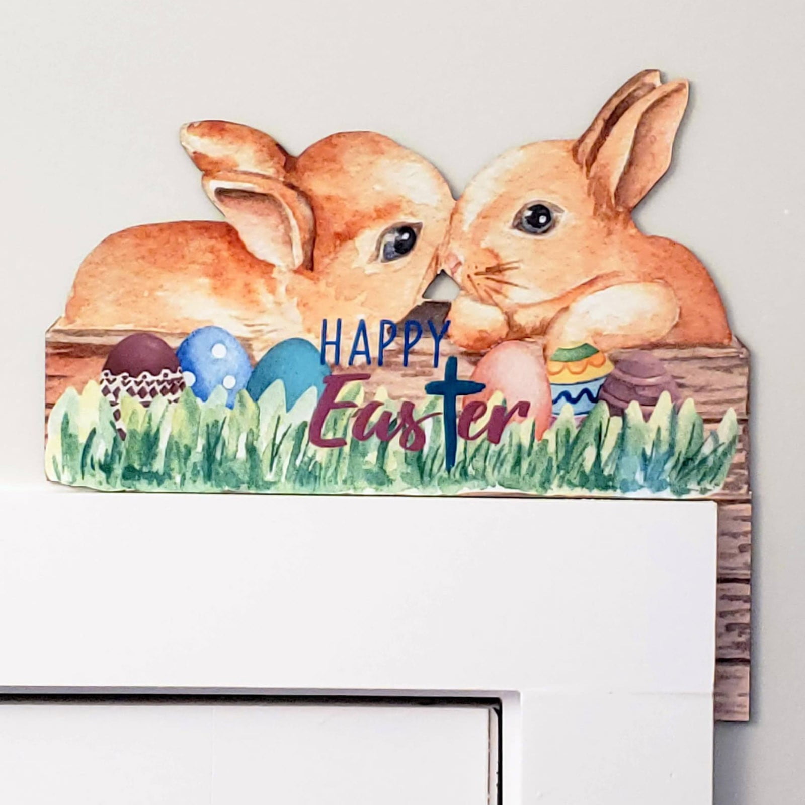 HANXIULIN Happy Easter Wooden Door Corner Door Frame Decor Wall Sticker