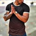 thumbnail image 1 of HANXIULIN Mens Spring Summer Casual Sports Colorblock Gradient Round Neck Pullover Short Sleeve T Shirt, 1 of 4