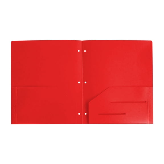 HANXIULIN Plastic 3 Hole Punch Folders with 2 Pockets for Documents, Folders with Pockets 3 Hole Punched, Plastic Pocket Folders for 3 Ring Binder and Business Card Slot for Home, and Work