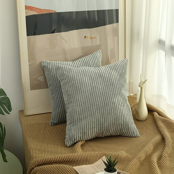 HANXIULIN Soft Corduroy Striped Velvet Rectangle Decorative Throw Pillow Case Cusion Cover for Couch 12x18inch, 30*50cm