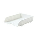 thumbnail image 1 of HANXIULIN Stackable Single-Compartment Plastic Letter Tray Organizer, White, 1 of 6