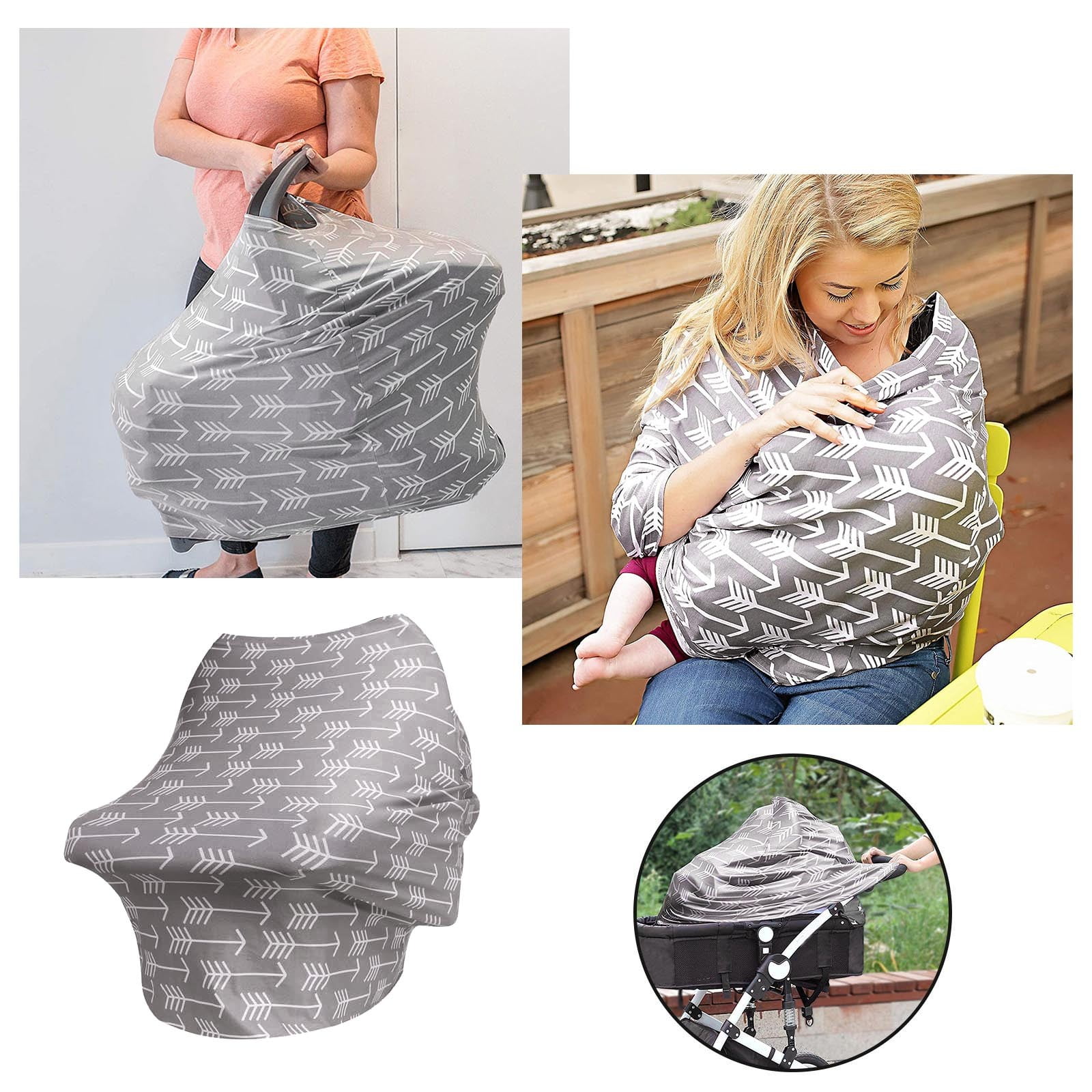 HANXIULIN Stroller Cover Breastfeeding Scarf Multi Use Baby Car Seat ...