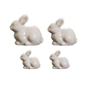 HANXIULIN White Ceramic Bunnies, Home Tabletop Bookshelf Easter Decorations Home Decor