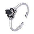 thumbnail image 1 of HANXIULIN Women Fashion Ring Open Rings Adjustable Size Rings Black Cubic Zirconia Promise Rings Jewelry Gift for Her, 1 of 5