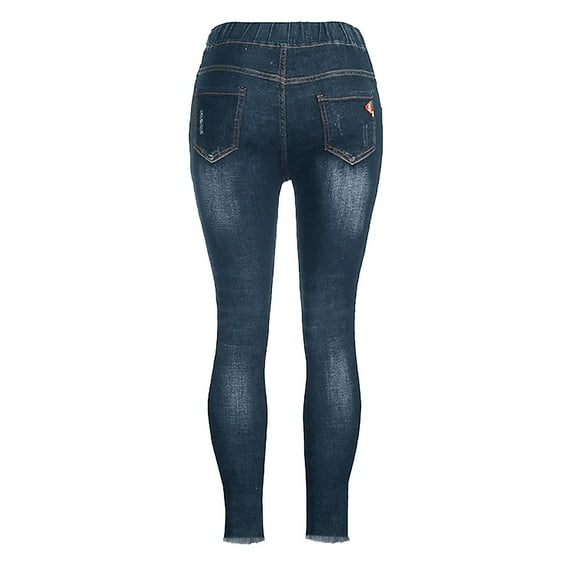 HANXIULIN Women Pregnant Solid Color High Waist Jeans Flares Ankle Fashion Pants Maternity Trouser Dark Blue XL