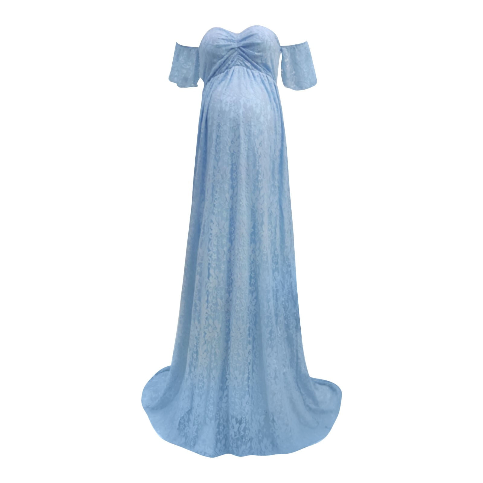 knee length dresses for ladies Light Blue Lace Maternity Short Dress main image 1