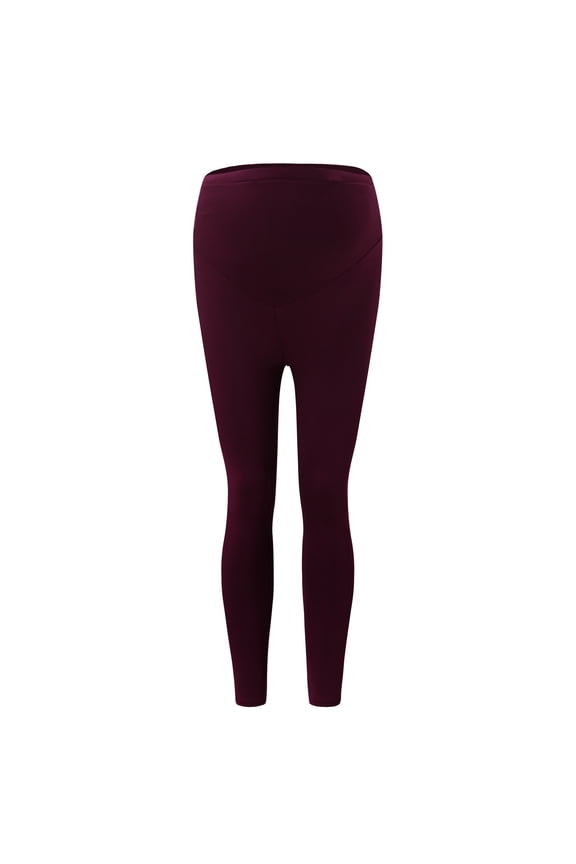 Women's Maternity Leggings Seamless Yoga Pants Stretch Pregnancy Trousers Red L