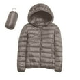 thumbnail image 1 of HANXIULIN Women's Packable Down Jacket Lightweight Puffer Jacket Hooded Winter Coat Khaki XXL, 1 of 5