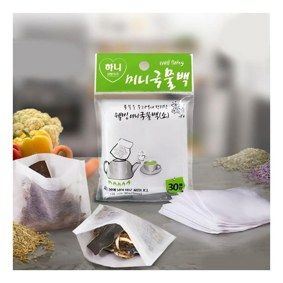 HANY 150 Disposable Mini Soup and Tea Filter Bags for Loose Tea, Soup Ingredients, Herbs, Coffee, 30pc x 5 pack (3.34 x 3in)