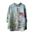 thumbnail image 1 of HANZEERUI 2024 Linen Tops For Women White House Black Market Fashion Womens Clothing 2024 Designer Clothes For Women Women'S Clothing Western Fashion Shirt Dress Travel Clothes, 1 of 3