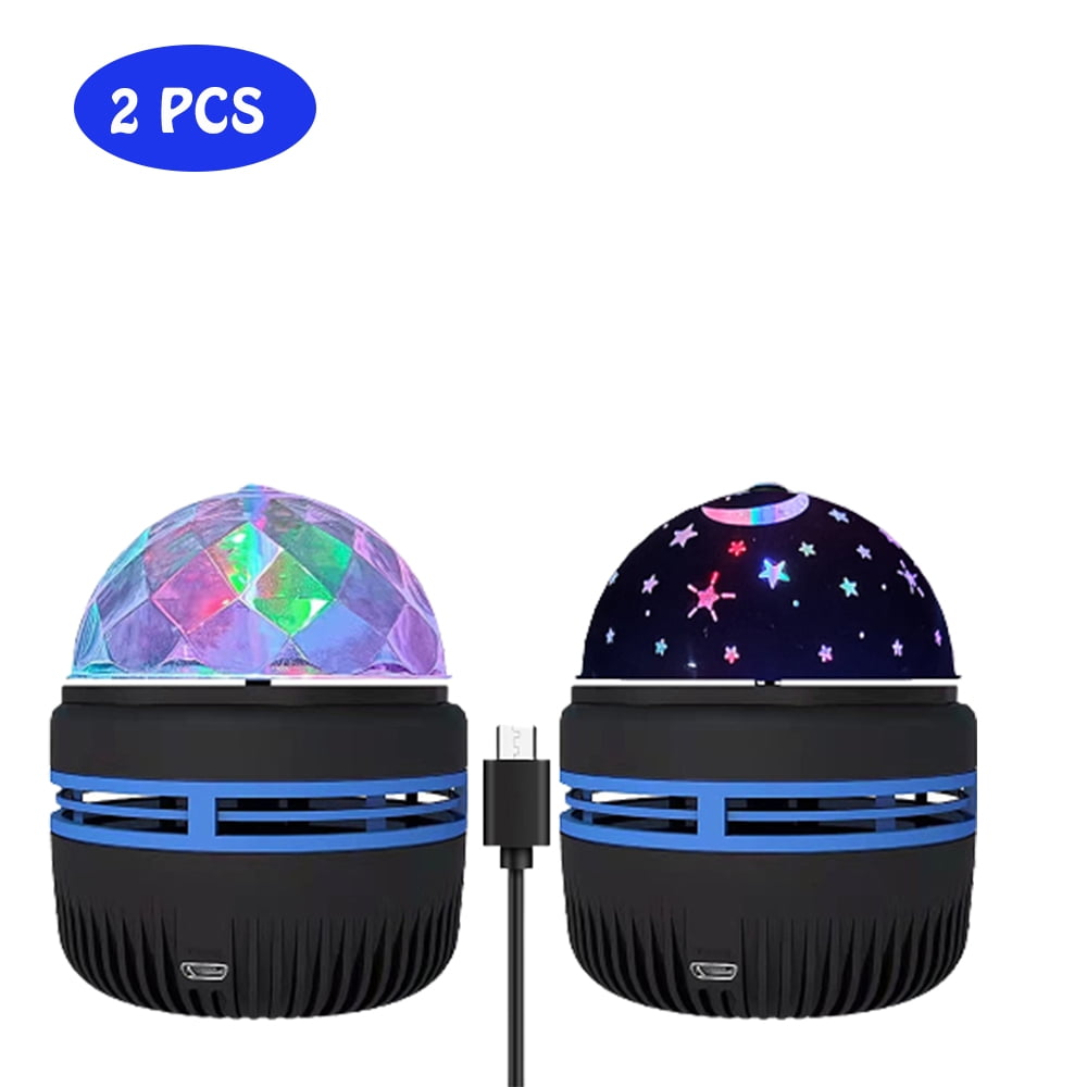 HAOAN 2 Pack Wireless Mini Disco Ball Light Rechargeable Music Sound Activated LED Party Strobe Multicolor Light Disco Ball Mirror Lamp Portable Stage Light with USB for Party Car Bedroom Atmosphere