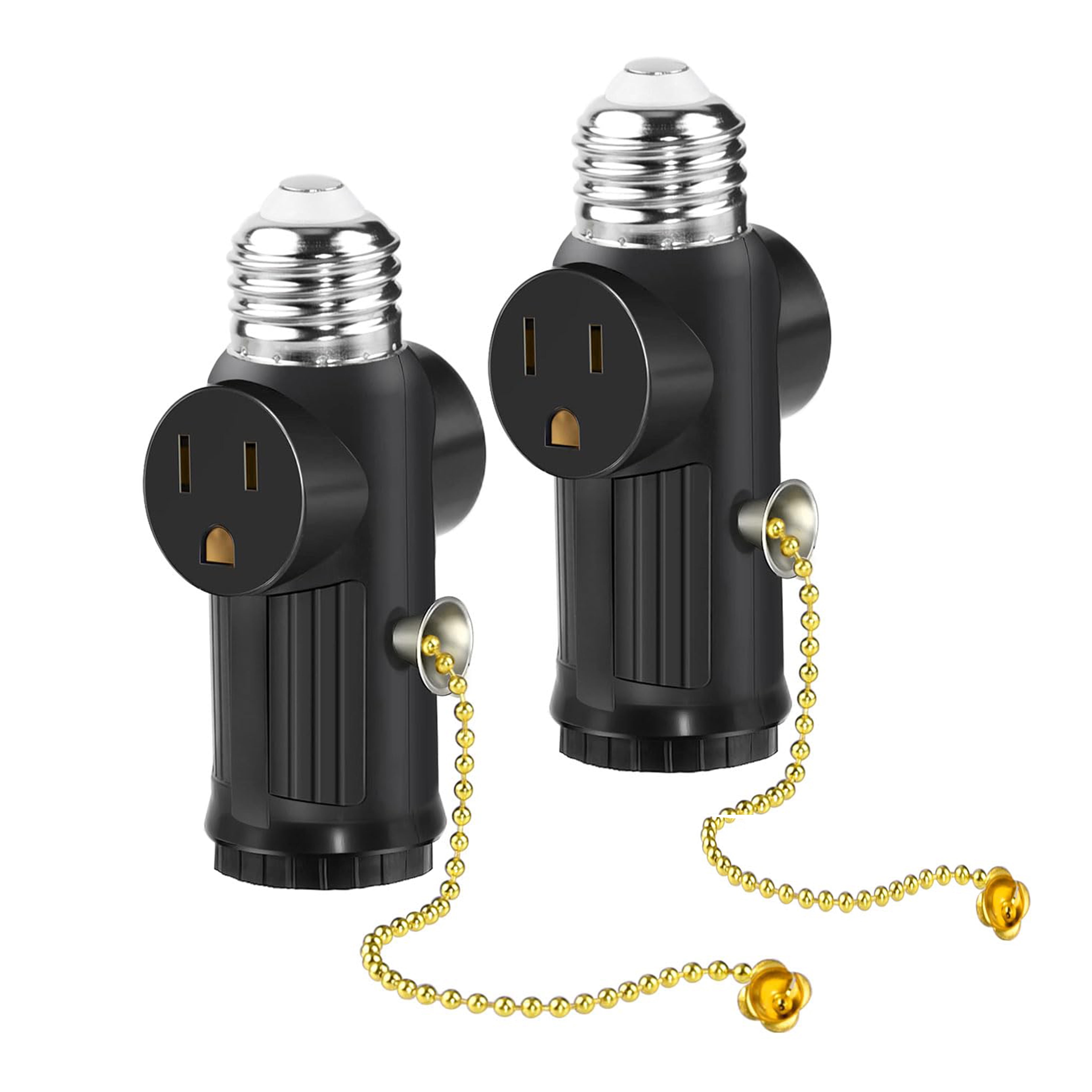 HAOAN 3 Prong Light Socket Adapter, E26 Light Bulb Outlet Adapter, Polarized Light Socket to ...