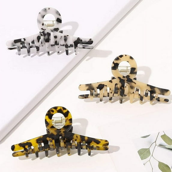 HAOAN 3Pcs Hair Claw Clips for Women - Banana No Slip Grip Jaw Clip Leopard Cheetah Print Accessories for Girls Fashion Long Cute Hairclips for Thick Long Curly Hair Clamps for Women with Package