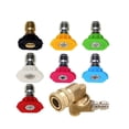 thumbnail image 1 of HAOAN 4000PSI Pressure Washer Turbo Nozzle Spray Tip 360° Rotating 1/4'' Quick Connect with 7 Spray Nozzle Tips Kit Multiple Degrees(0, 15, 25, 40 Degrees,Rinse*1,Soap*2), 1 of 7