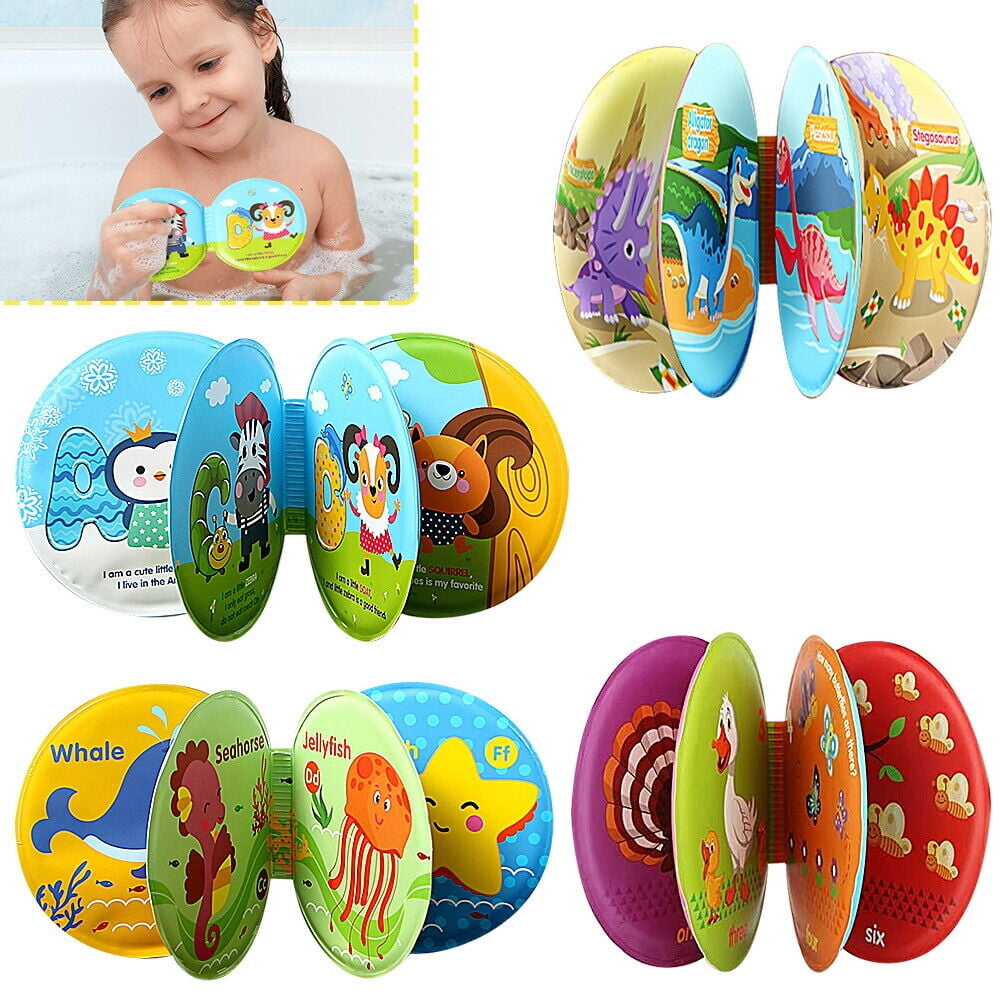 HAOAN 4PCS Baby Bath Toys, Nontoxic Bath Books for Babies Bath Time, No