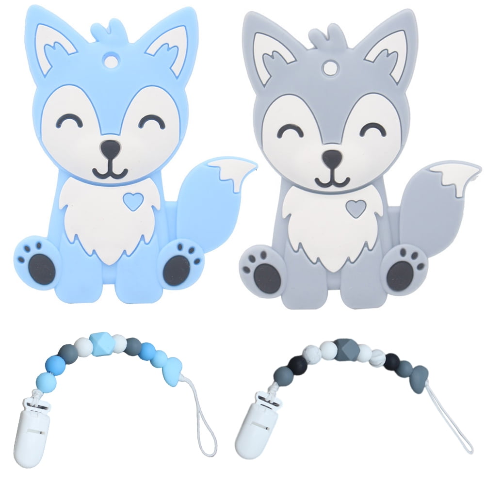 HAOAN Baby Teething Toys Safe Silicone Teethers with Pacifier Clip ...