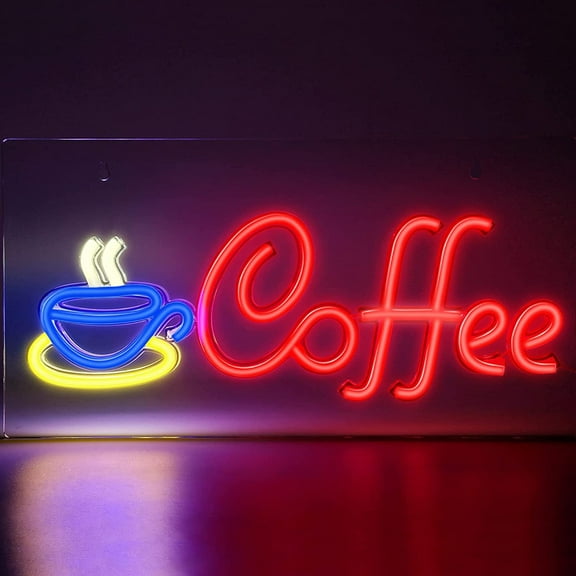 HAOAN Coffee Neon Sign, USB Powered Coffee Sign, LED Coffee Neon Signs for Wall Decor, Cafe, Restaurant,Coffee Bars