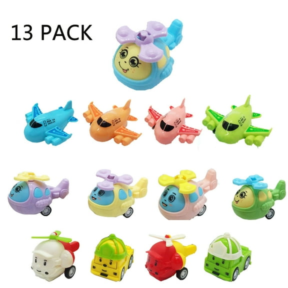 HAOAN Kids Airplane Toy Mini Pull Back Toddler Airplane Travel Set Push and Go Toy Planes Car for Toddlers 1-3 Age +, 13 Pcs