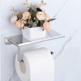 thumbnail image 1 of HAOAN Toilet Paper Holder - Stainless Steel Bathroom Tissue Holder with Mobile Phone Storage Shelf Rack - Wall Mounted Tissue Holder - Toilet Roll Paper Rack Stand - Bathroom Tissue Dispenser, 1 of 3