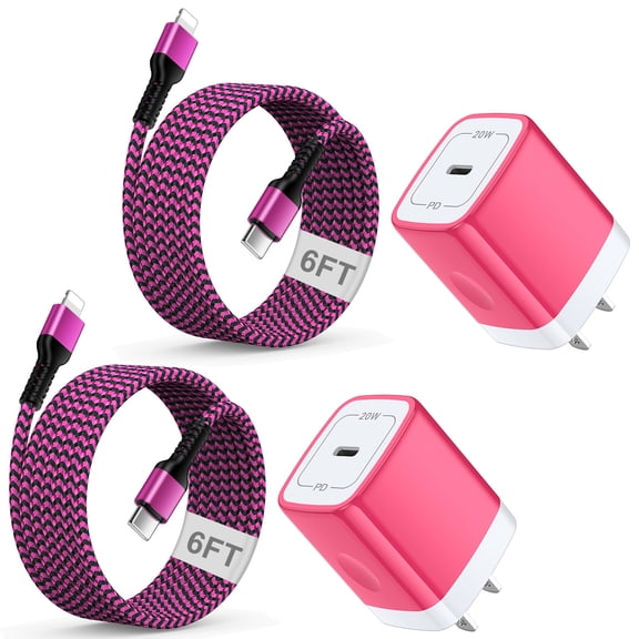 HAOANO USB C Wall Charger Block,2Pack 20W PD Android Type C Charger Block Fast Charging Block USB C Power Adapter w/ 2PCS USB C Charging Cable 6ft Type C Charger Cords Compatible for iPhone 14 13 12