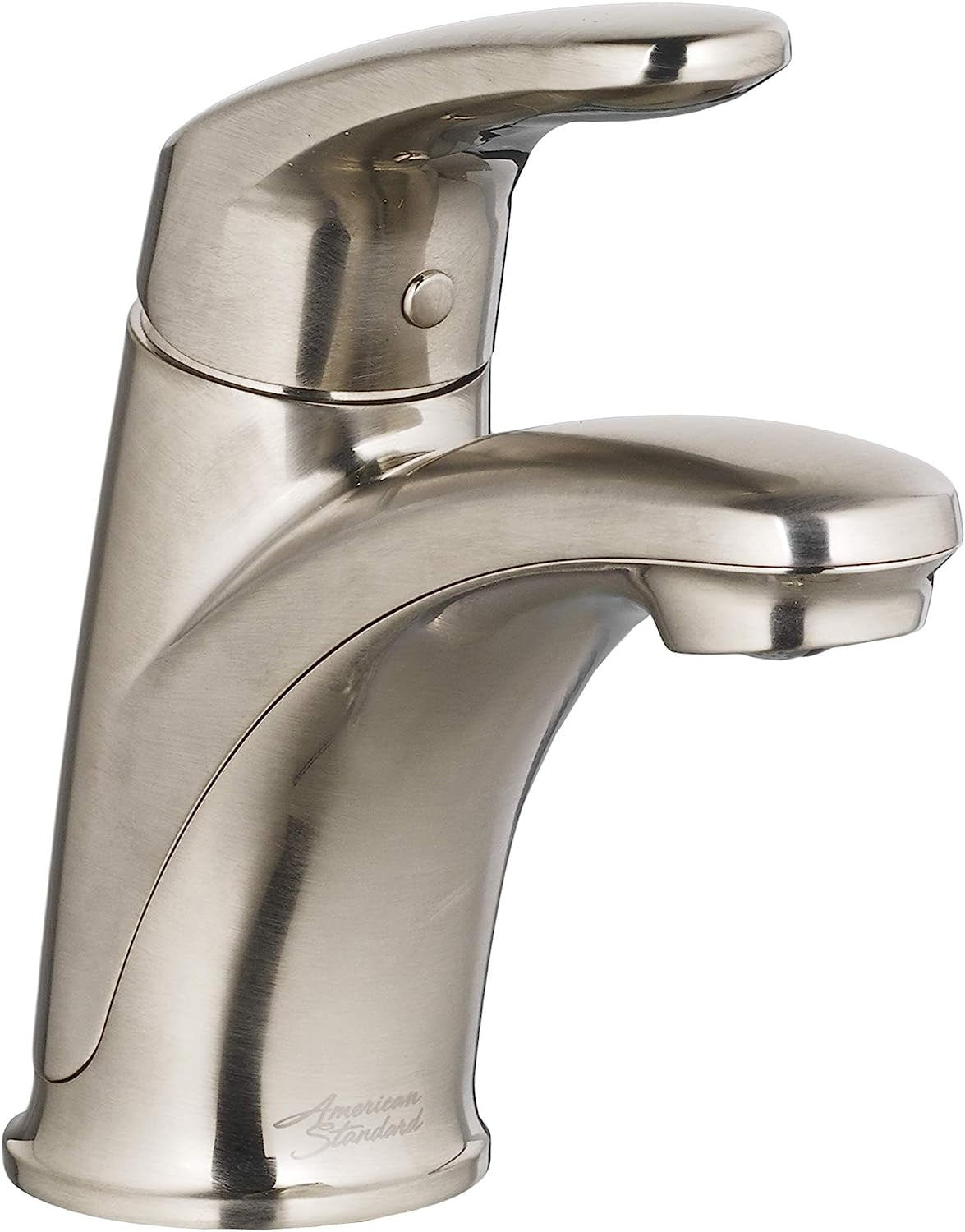 Sleek Brushed Nickel Single-Handle Bathroom Faucet with Safety Stop