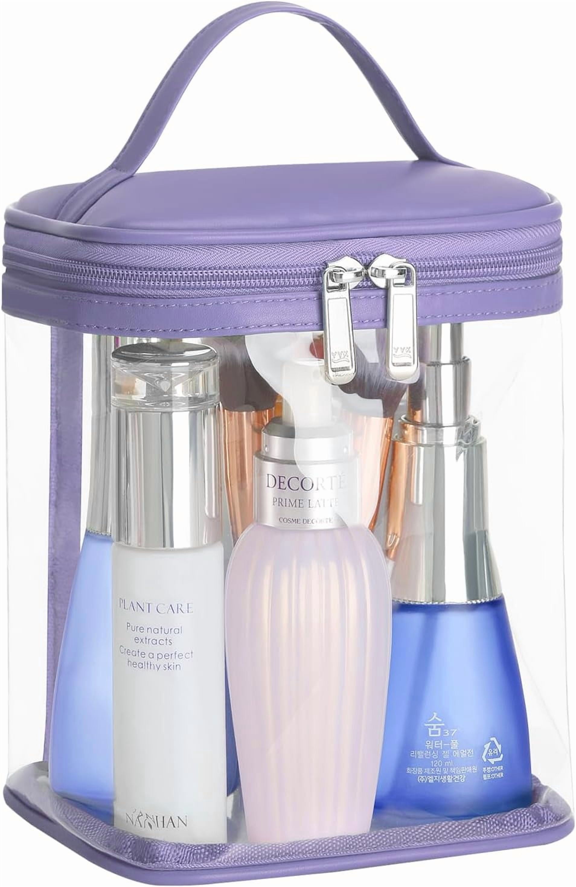 Transparent Inner HAOGUAGUA Premium Clear Makeup Bag with Inner Pocket, Transparent ...
