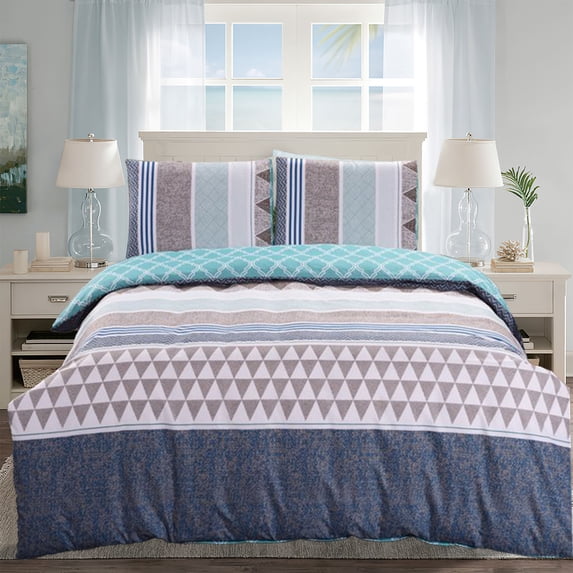 HAOK King Size Duvet Cover Set With 2 Pillowcases, Soft Brushed Microfiber Duvet Cover Set