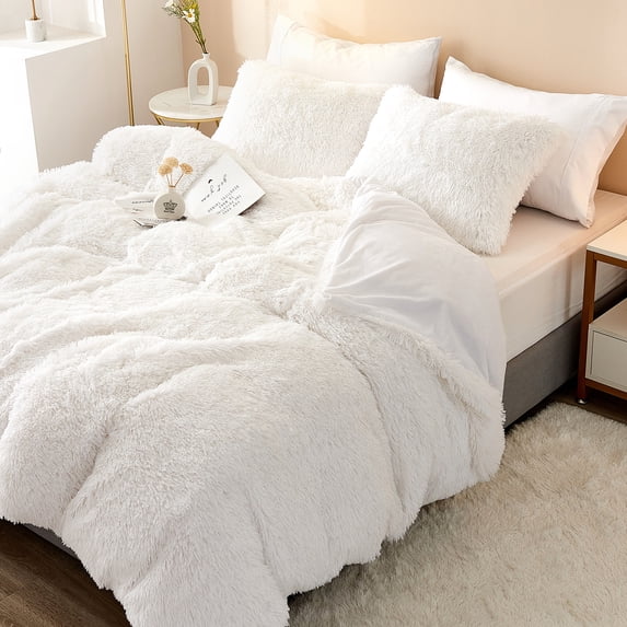 HAOK Polyester Duvet Set, King, White, 5-Pieces