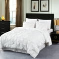 thumbnail image 1 of HAOK Queen Bed in a Bag Set 8 Piece-Pinch Pleat Down Alternative Comforter Set,White, 1 of 6