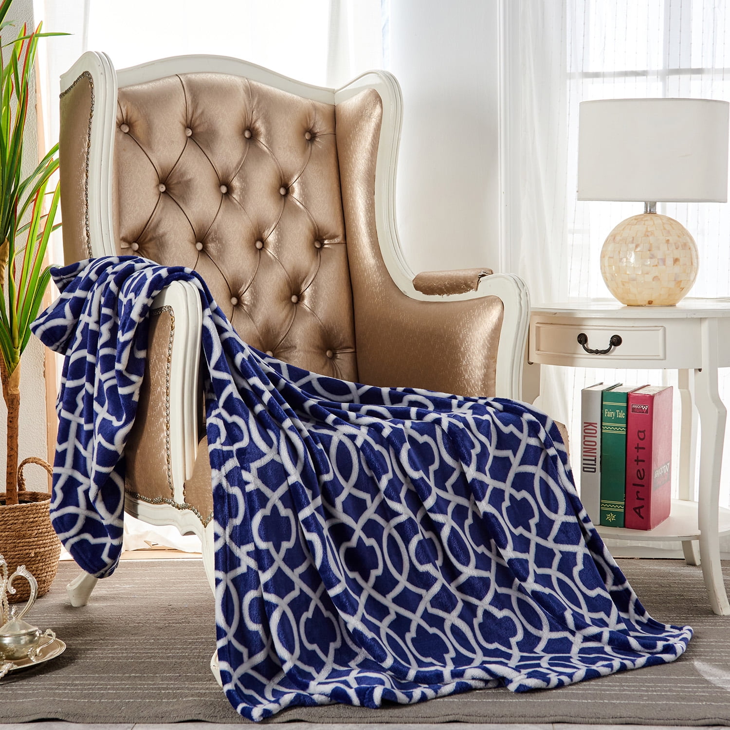 HAOK Soft Warm Plush Fleece Flannel Throw Blanket,Print Throw 50" x 60"