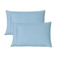 thumbnail image 1 of HAOK Solid Print Pillow Cases, King, Blue, 2-Pieces, 1 of 5