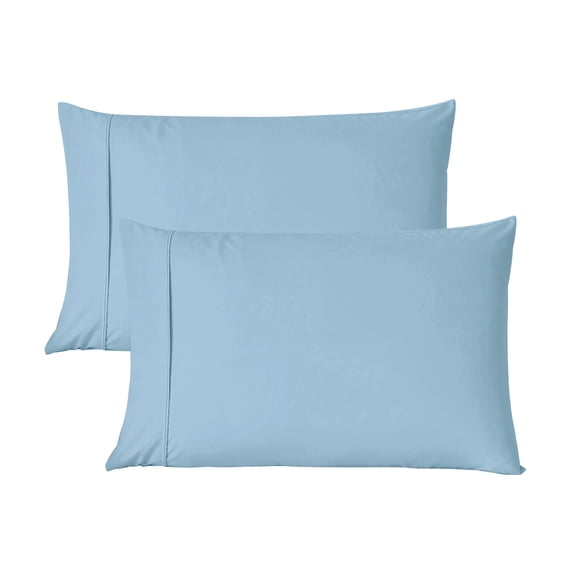 HAOK Solid Print Pillow Cases, King, Blue, 2-Pieces