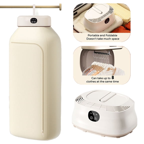 HAOKAINI Portable Clothes Dryer, 600W Mini Compact Laundry Dryers with Timer, Foldable Electric Small Drying Machine with Dry Bag, Electric Clothes Dryer for Travel, RV, Home, Apartment