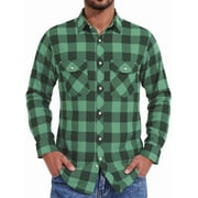 HAOMEILI Men's Button Down Regular Fit Long Sleeve Plaid Flannel Casual Shirts