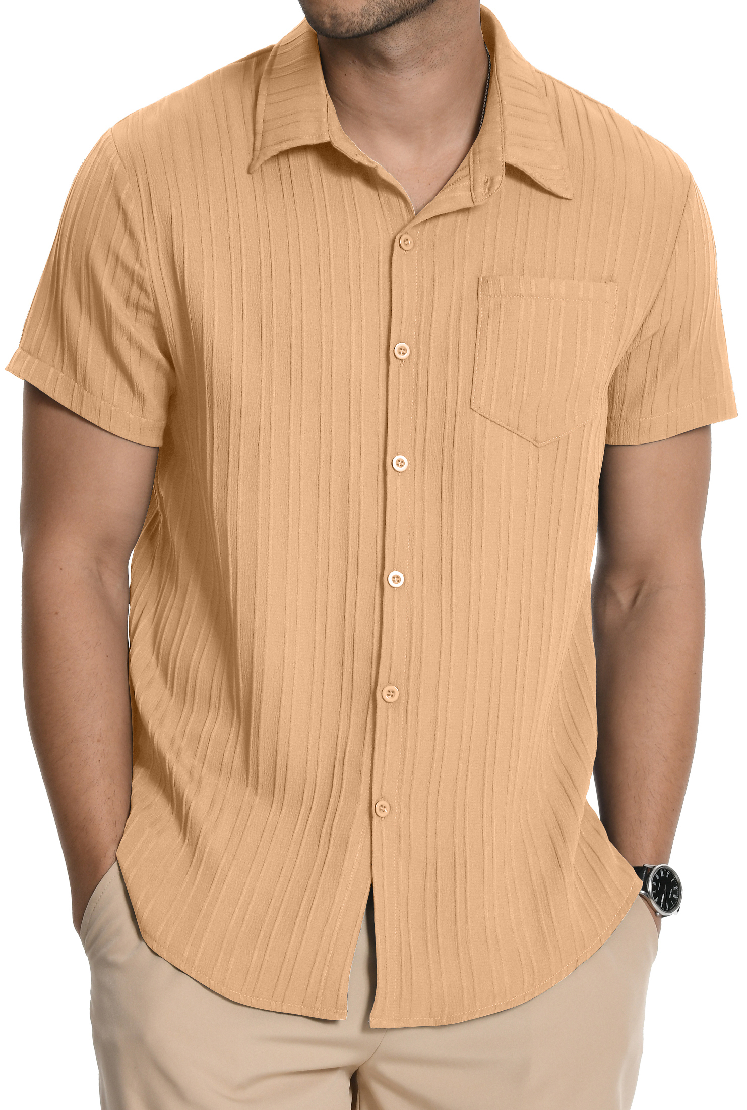 Summer Sleeveless Buttons Men's T-shirt main image 0