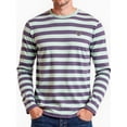 thumbnail image 1 of HAOMEILI Men's Casual Cotton Spandex Striped Crewneck Long-Sleeve T-Shirt Basic Pullover Stripe tee Shirt, 1 of 8