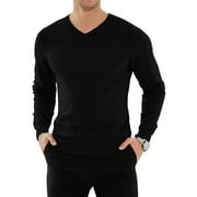 HAOMEILI Men's Casual Slim Fit V-Neck Pullover Long Sleeve Knitted Pullover Sweaters