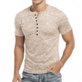 thumbnail image 1 of HAOMEILI Men's Casual Stretchy Slim Fit Short Sleeve Henley Shirt, 1 of 6