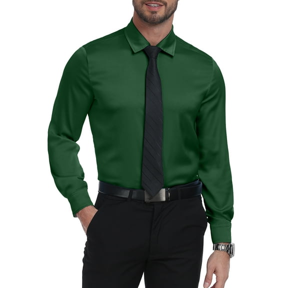 HAOMEILI Men's Pattern Dress Shirt Long Sleeve Casual Button Down Formal Shirts
