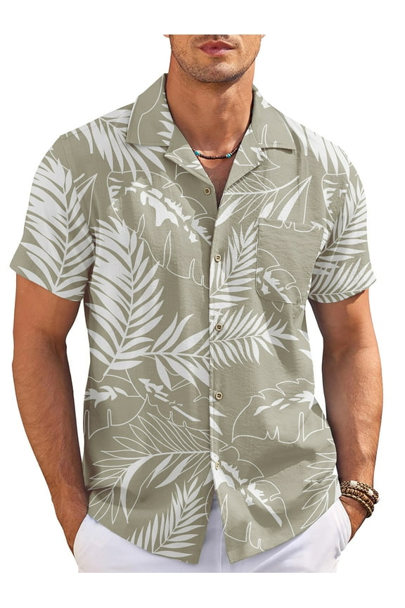 Men's Hawaiian Shirt Short Sleeve Floral Button Down Shirts Tropical Holiday Beach Shirts