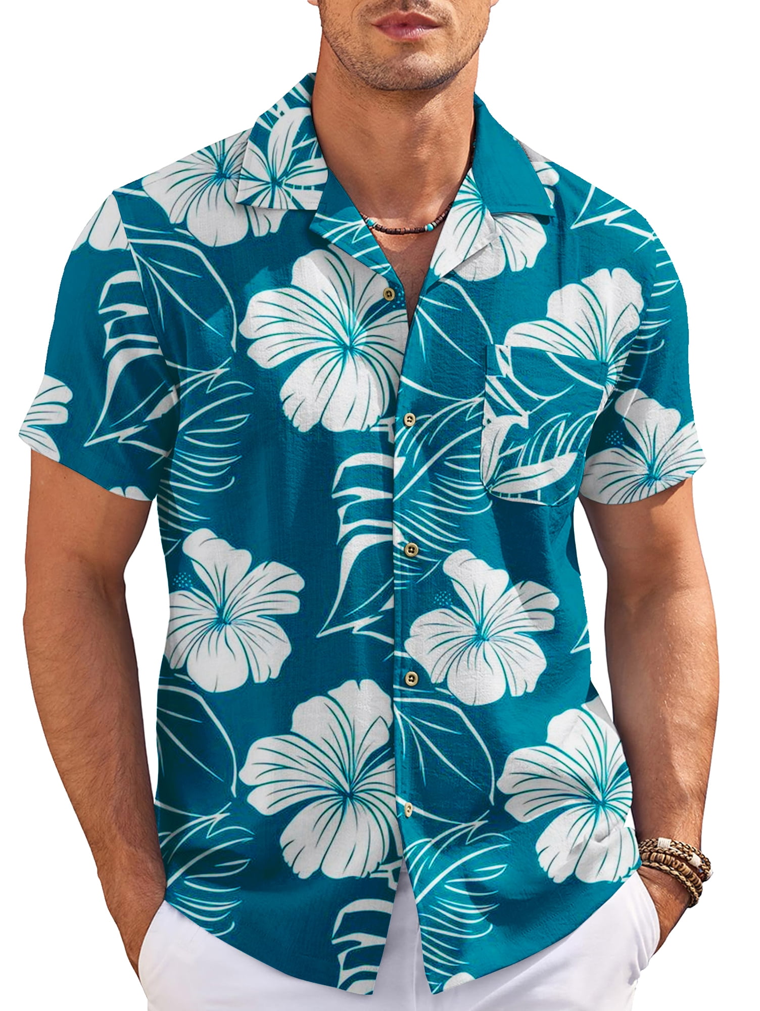 Short Sleeves Hawaiian Resort Cotton Men's Shirt main image 0