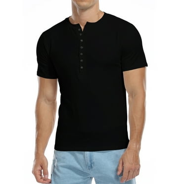 HAOMEILI Men's Henley Shirts Short/Long Sleeve Button T-Shirt Lightweight Fashion Casual Pullover Shirt