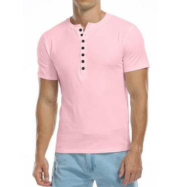 HAOMEILI Men's Henley Shirts Short/Long Sleeve Button T-Shirt Lightweight Fashion Casual Pullover Shirt