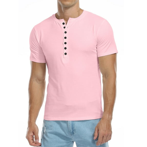HAOMEILI Men's Henley Shirts Short/Long Sleeve Button T-Shirt Lightweight Fashion Casual Pullover Shirt