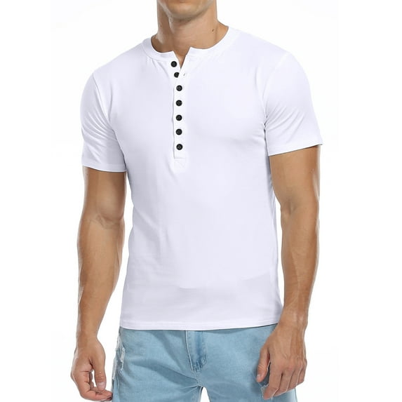 HAOMEILI Men's Henley Shirts Short/Long Sleeve Button T-Shirt Lightweight Fashion Casual Pullover Shirt