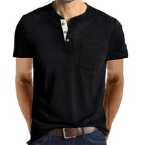 HSMQHJWE Black Shirts Men Men T Shirts Cotton Mens Fashion Casual Solid ...