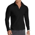thumbnail image 1 of HAOMEILI Men's Long/Short Sleeve Polo Shirts Quarter-Zip Casual Slim Fit Mock Neck Basic Designed Cotton Shirts, 1 of 5