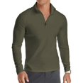 thumbnail image 1 of HAOMEILI Men's Long/Short Sleeve Polo Shirts Quarter-Zip Casual Slim Fit Mock Neck Basic Designed Cotton Shirts, 1 of 5